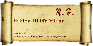 Mikita Hiláriusz névjegykártya